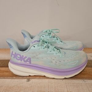 Hoka One One Clifton 9 Women's Running Sneakers Sunlit Ocean Lilac Mist